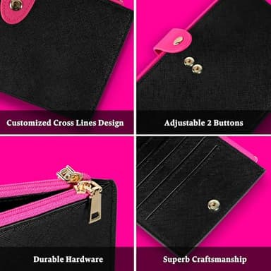 Travelambo RFID Wallet Women Bifold Multi Card Wallet Case with Zipper Pocke Credit Card Holder for Women - Image 9