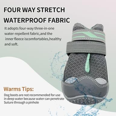 MOOB Dog Shoes for Large Small Medium Dogs - Breathable Dog Boots for Summer Hot Pavement, 4 Pcs Medium Dog Booties with Rugged Anti-Slip Dog Booties for Hardwood Floor（Size 5）, Grey#2 - Image 2