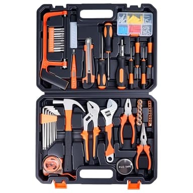 160 Piece Tool Set, General Home Kit with Plastic Toolbox, Basics Household Tool Box set, Tool Gifts for New Homeowners, Mechanic, Men - Image 1