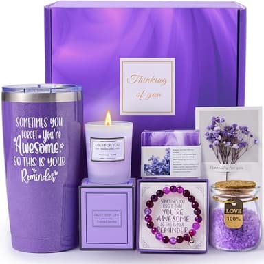 CITTA Gifts for Women Mom Wife Her, Unique Birthday Mother's Day Thank You Gift for Women, Best Friend, Lavender Spa Bath Gift Basket Set for Her, Self Care Get Well Retirement Appreciation Gifts - Image 1