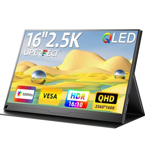 UPERFECT 2.5K QLED Portable Monitor, 16" 2560x1600 QHD Portable Gaming Monitor HDR FreeSync Laptop Monitor w/VESA & Smart Case Matte Eye Care External Second Screen for PC Laptop Phone Game Console - Image 1