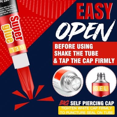 3 Gram (Pack of 12) Single use Super Glue Gel, Super Fast, Thick & Strong Adhesive Superglue, Cyanoacrylate Glue for Hard Plastics, DIY Craft, Ceramics, Frame, Leather, Metal Etc - Image 7