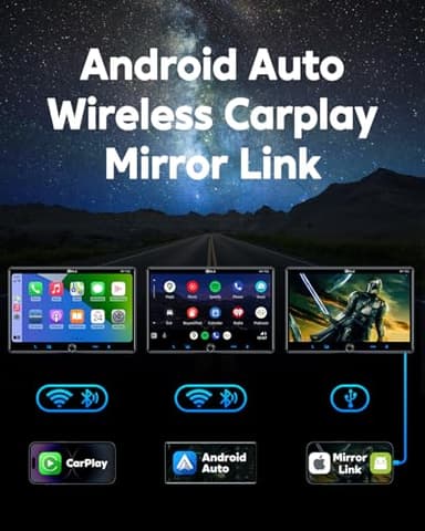 PLZ Single Din Car Stereo Wireless Apple Carplay Android Auto Radio, 10.1" Car Play Touch Screen, Bluetooth 5.3 Car Audio Receiver, 4.2 Channel 240W, Subwoofers, Backup Camera, Navigation, FM/AM, SWC - Image 2