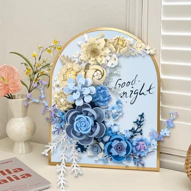 SUNHABI Flower Building Set Botanical Collection Set of Crescent-Shaped That for Adults or Kids Unique Décor Table or Wall Decoration, Home Décor Great Gift for Her and Him - Image 4