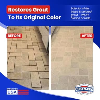 Clean-eez Grout Cleaner 2 Pack with Stand-Up Brush Attachment - Stain Remover Heavy-Duty Scrubber - Bathroom Shower Ceramic Porcelain Tile & Grout Only - Easy Control Flip Top Cap - 32 oz. - Image 3