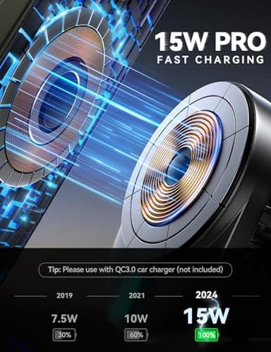 JOYROOM 15W for MagSafe Car Mount Charger, Ultra Magnetic Phone Holder for Car Vent Charging, Fast Wireless Car Charger Mount Fit for iPhone 16 Pro Max Plus Mini 15 14 13 12 - Image 3