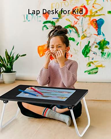 Ruxury Folding Lap Desk Laptop Stand Bed Desk Table Tray, Breakfast Serving Tray, Portable & Lightweight Mini Table for Sofa Couch Floor - - Black - Image 4