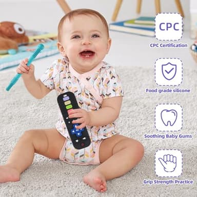 Teething Toys for Babies 0-6 6-12 12-18 Months Bpa Free Teething Sticks and Remote Teether for Babies Baby Sensory Chew Toys for Infants 0-18 Months - Image 6