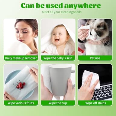 Disposable Face Towels 100 Count, Biodegradable Facial Towels for Sensitive Skin, Ultra Soft & Thick Face Cloth, Lint- free Dry Wipes for Makeup Remover, Skincare and Cleansing - Image 4