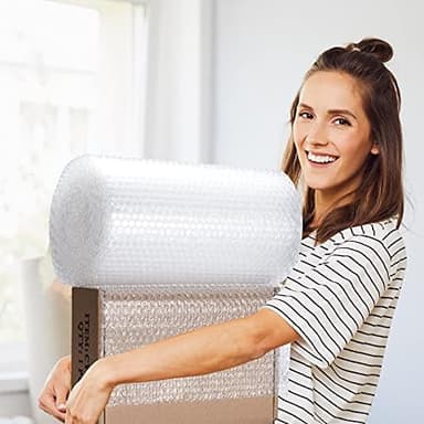 Bubble Cushioning Wrap Roll, Sumono 12 Inch x 72 Feet Total [2 Rolls of 36 Feet] Bubble Roll Perforated 12 Inch Included 20 Fragile Sticker Label - Image 9