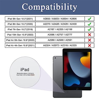 Soke Case for iPad 9th/8th/7th Generation 10.2-Inch (2021/2020/2019 Release), with Built-in Screen Protector and Kickstand, Rugged Full Body Protective Cover for Apple iPad 10.2 Inch - Black - Image 2