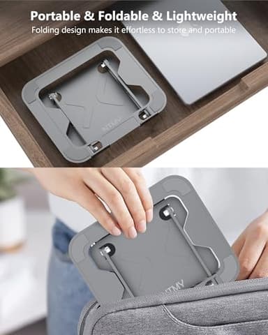 NTMY Portable Laptop Stand,Adjustable Laptop Stand,Folding Laptop Stand,Laptop Riser for Desk for Laptops up to 16 Inches MacBook air pro, Acer,Lenovo,Dell Notebook-Meteorite Grey - Image 2