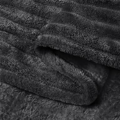 BEDELITE Fleece Blanket King Size – 3D Ribbed Jacquard Soft and Warm Decorative Fuzzy Blankets – Cozy, Fluffy, Plush Lightweight Throw Blankets for Couch, Bed, Sofa(Black, 108x90 inches) - Image 5