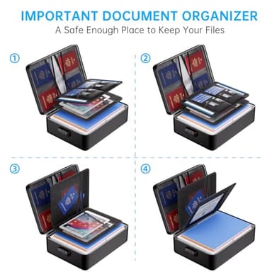 ENGPOW 5200°F Fireproof Document Bag with Lock, Upgraded Heat Insulated Fireproof Box 8 Layers File Organizer, Portable Home Travel Safe Storage for Important Documents,Passports,Laptop, Black(Soft) - Image 6