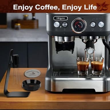 WDT Tools Espresso Puck Screen, 58mm Espresso Accessories Kit - 150μm Puck Screen Set, 0.25mm 316 Stainless Steel 8 Needles Coffee Distribution Stirrer, 58mm Portafilter Dosing Ring for Barista Black - Image 9