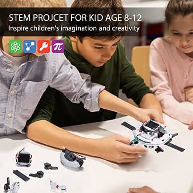 STEM Projects for Kids Age 8-12 Solar Robot Learning Building Science Kit with Solar Panel & Battery Powered 6 in 1 Experiment for Kids, Christmas Birthday Gifts Idea Toy for 9 10 11 Boys Girls - Image 3