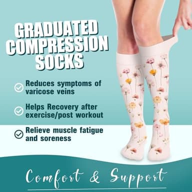COOLOVER Compression Socks for Women and Men - Best for Circulation, Running, Athletic, Recover, Nurse, Travel, Large-X-Large - Image 2