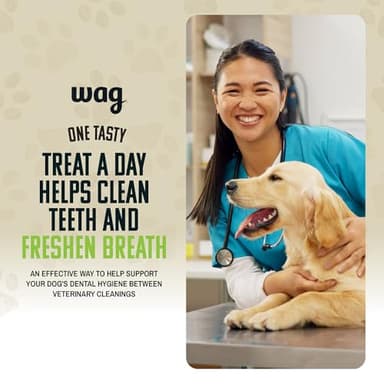 Amazon Brand - Wag Dental Dog Treats to Help Clean Teeth & Freshen Breath - Medium, Unflavored, 36 Count (Pack of 1) - Image 5