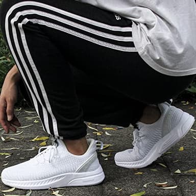 Feethit Mens Slip On Walking Shoes Blade Tennis Shoes Non Slip Running Shoes Lightweight Workout Shoes Breathable Mesh Fashion Sneakers All White Size 10 - Image 6