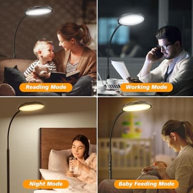 Floor Lamp, 18W Bright LED Floor Lamps for Living Room with Diamond-Surface, Stepless Adjustable Colors & Dimmer Standing Lamp with Timer, Remote & Touch Control, Reading Lights for Bedroom, Office - Image 8