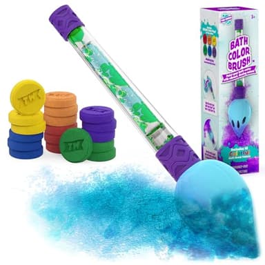 Tub Works® Bath Color Brush™ Kids Bath Bomb Set | Nontoxic & Fragrance-Free | Use Brush to Paint Water with Vibrant, Fizzing Colors | Fun BathBombs for Kids Bath | Creative Bathtub Toys for Toddlers - Image 1