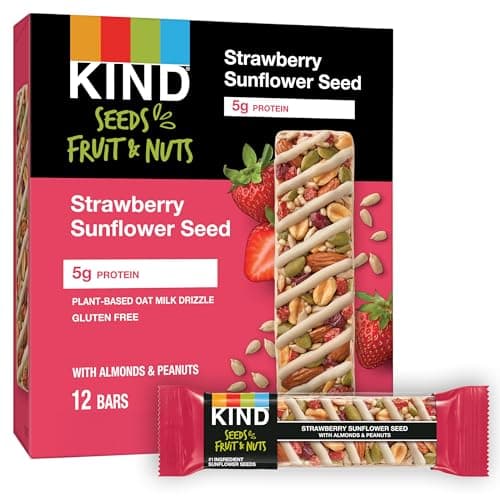 KIND Seeds Fruit & Nuts Snack Bar, Strawberry Sunflower Seed | 5g Protein, High Fiber, Gluten Free Bars, 1.4 OZ, 12 Count - Image 1