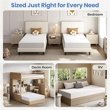 Yaheetech 10 Inch Twin Mattress 3 Foam Layer Cooling Gel Memory Foam Mattresses, Green Tea for Fresher Sleep, Medium Firm, CertiPUR-US Certified, No Fiberglass, Twin Size Mattress in a Box - Image 9