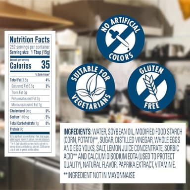 Hellmann's Light Mayonnaise Jar Condiment for Sandwiches, Salads, Mayo Made with 100% Cage Free Eggs, Gluten Free, 1 gallon (Pack of 1) - Image 8