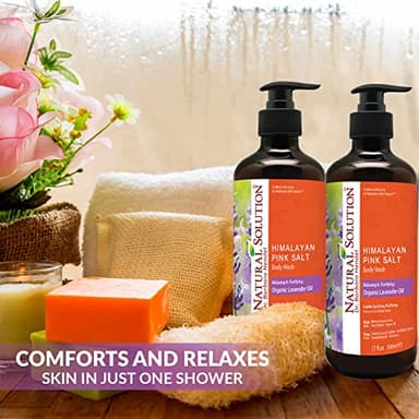 Natural Solution Moisturizing Shower Gel, Purifying & Nourishing with Organic Lavender Oil, for All Skin Types Himalayan Pink Salt Body Wash, 500 ml Each, Pack of 3 - Image 4