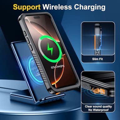 SPIDERCASE for iPhone 16 Pro Max Case Waterproof, [12FT Military Drop Proof] [IP68 Waterproof] [Full Body Protection] Heavy Duty Protective Cover for iPhone 16 Pro Max 6.9”, Black - Image 6