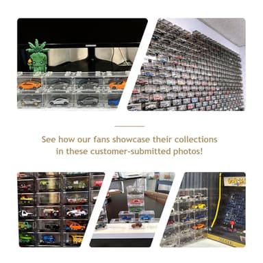 Saichotoy Display Case Compatible with Hot Wheels - Stackable Toy Car Storage, Transparent Organizer for Matchbox 1/64 Scale Diecast Cars (32 Packs, Clear Case Only) - Image 4