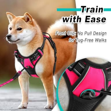 BARKBAY Dog Harness No Pull 3 Buckles for Small Dogs - Adjustable, Reflective, Comfortable, No Choke, Heavy-Duty - Perfect for Outdoor Training, Walking, and Hiking - Strong & Durable - S & Pink - Image 3
