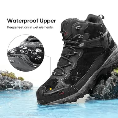 NORTIV 8 Men's Waterproof Hiking Boots Outdoor Mid Trekking Lightweight Mountaineering Shoes Paladin,Size 9.5,Black,JS19004M - Image 7