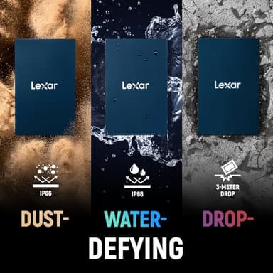 Lexar 2TB Armor 700 Portable SSD, Up to 2000MB/s, USB 3.2 Gen 2x2, Rugged, IP66 Water & Dust Resistance, Compatible w/iPhone 15/16, Cameras, Gaming, External SSD, Dark Blue (LAR700X002T-RNLNU) - Image 5