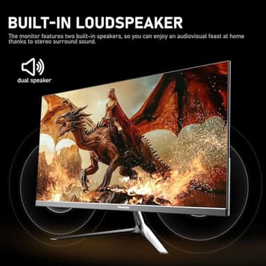Gawfolk 24.5 Inch PC 200Hz Gaming Monitor, FHD 1080p screen, Built-in speakers,1ms without Bezel, freesync, 99% sRGB, 178 ° Angle View, HDMI、DisplayPort, Compatible with wall mounting 75*75MM - Black - Image 4