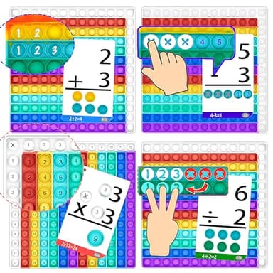 Math Games for Kids - Flash Cards for Kids - Pop it Practice with Addition, Subtraction, Multiplication & Division - Ideal for Math Learning and Skill Building. - Image 2