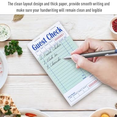 DGBDPACK 6 Guest Checks for Servers, Server Note Pads, Waiter Checkbook, Waitress Notepad for Restaurants, 50 Sheets/Pack, 300 Total Tickets,Thin Paper Checks - Image 6