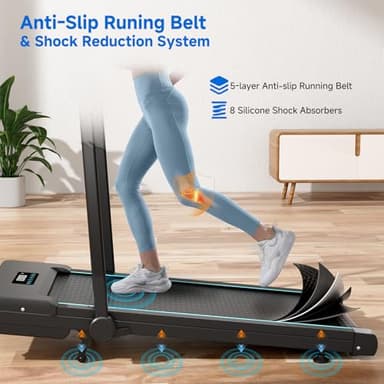 Walking Pad with Auto Incline, Under Desk Folding Treadmill with Remote Control and LED Display for Home Office, 3HP Portable Walking Jogging Running Machine, 300 LB Capacity - Image 3