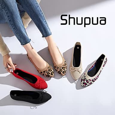 Shupua Women's Flats Black Flats Shoes Pointed Toe Ballet Flats Comfortable Bow Girls Flats Dressy(Black.us9) - Image 7