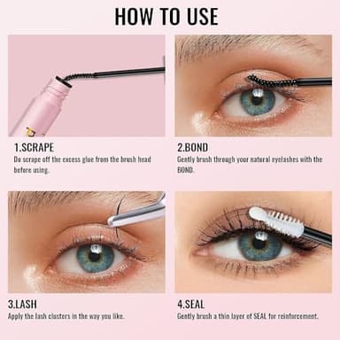 Lash Glue, Lash Cluster Glue,Lash Bond and Seal Waterproof for Eyelash Clusters Strong Hold & Latex Free and Long Retention 72+ Hours Waterproof - Image 6
