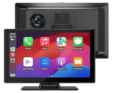 9" Wireless Carplay Screen for Car, Car Stereo with 4K Dash Cam & 1080P Backup Camera, Portable Apple Carplay & Android Auto Touchscreen, GPS Navigation/Mirror Link/Voice Control/Bluetooth