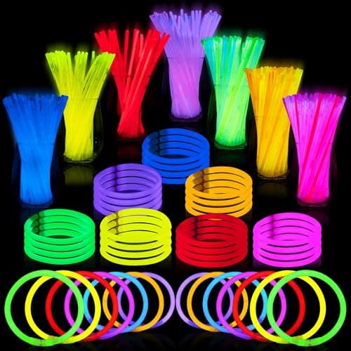 JOYIN 600 Pcs 8" Glowsticks, Halloween Supplies Pack, Bracelets Necklaces, Glow in the Dark Party Favors, Easter, Christmas, Football Party Supplies - Image 1