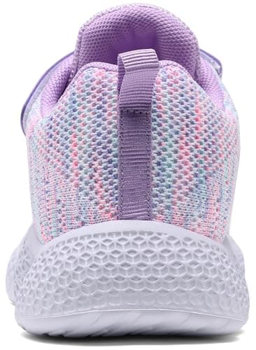 Santiro Tennis Shoes Girls Sneakers Lightweight Fashion Athletic Little Kids Running Shoes Pink-Purple 12.5 US - Image 3