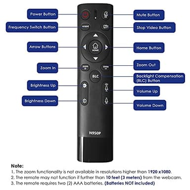 NexiGo Zoom Certified, N950P 4K Zoomable Webcam with Remote Control, Sony_Starvis Sensor, 5X Digital Zoom, Pro Web Camera with Dual Stereo Mics, for Zoom Skype Teams Twitch - Image 5