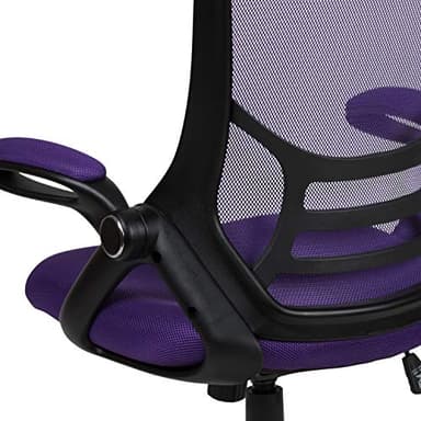 Flash Furniture Porter High-Back Swivel Office Chair with Adjustable Lumbar Support and Seat Height, Ergonomic Mesh Desk Chair with Flip-Up Armrests, Purple/Black - Image 10