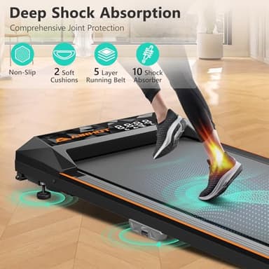 Walking Pad with Incline, Under Desk Treadmill, Portable Treadmills for Home Office, 4 in 1 Walking Running Machine Manual Incline, Compact Treadmill 265LB Capacity with Remote Control - Image 3