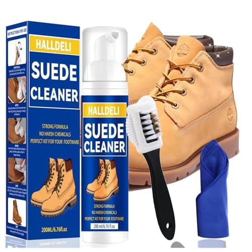 Halldeli Suede Shoe Cleaner with Brush, Shoe Cleaner for White Shoes, Suede, Nubuck, Knit, Boots, Trainer, Sneaker, Leather, Trainer Cleaner for Remove Dirt and Stains (200ml) - Image 1