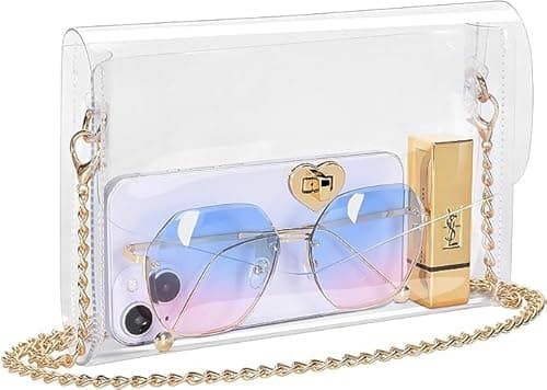 Clear Bag for Stadium Events Approved - Clear Purse for Women Stadium Crossbody - Small Transparent Plastic Concert Bag - Image 1