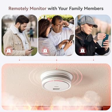 Wi-Fi Smoke Detector Carbon Monoxide Detector Combo with App Notifications, Smart Smoke and Carbon Monoxide Detector with LCD Display & Replaceable Battery, Compatible with Tuya Smart - Image 4