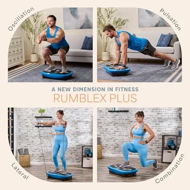 LifePro Rumblex Plus 4D Vibration Plate Exercise Machine - Triple Motor Oscillation, Linear, Pulsation + 3D/4D Motion Vibration Platform/Whole Body Vibration Machine for Weight Loss & Shaping. (Blue) - Image 4